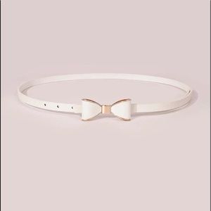 White & Gold Bow Decor Buckle Belt - NWT
